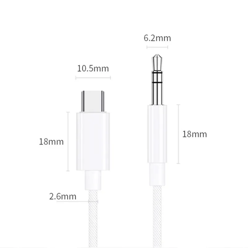 Premium USB-C to 3.5mm Male AUX Audio Cable - Nylon Braided Adapter for Car Speakers and Headphones