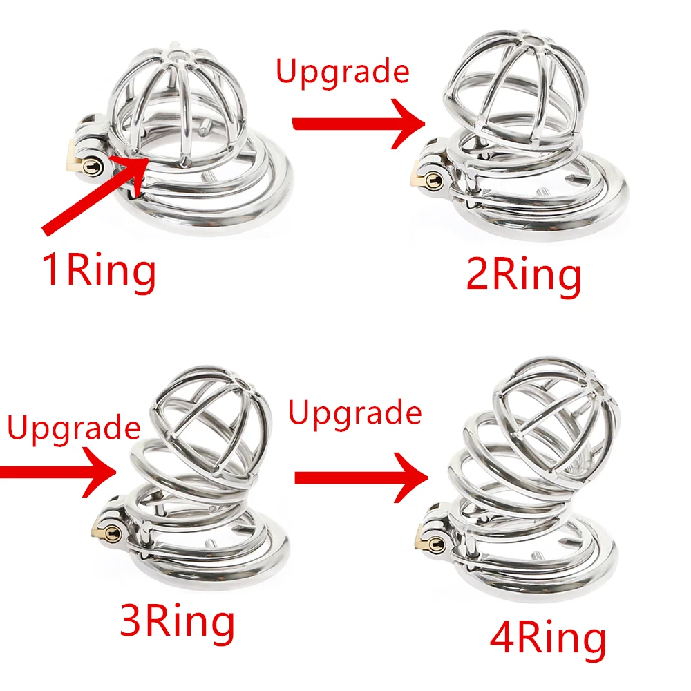 Penis Chastity Cage Chastity Lock Sex Toy Chastity Cage Accessory Penis Cock Ring Male Female Sex Toy Penis Enlargement Sex Toy Small Upgrade Big Penis Lock Male Stainless Steel Metal Cock Cage Chastity Anti Off Spiked Ring Erotic Bondage Husband Loyalty