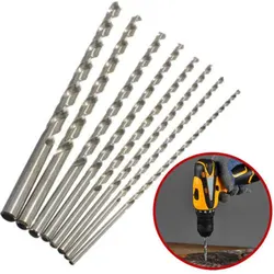 2-6mm Diameter Drill Bit Extra Long HSS Straight Shank Auger Metal Drilling Twist Drill Bit Set Power Tool Length 160-300mm
