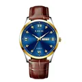Leather gold blue