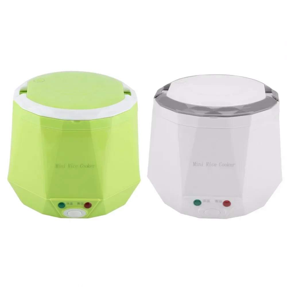Mini Rice Cooker 1.3L Electric Heating Lunch Box Portable Thermostat Food Steamer Multi Electric Cooker For Car Truck 12/24V
