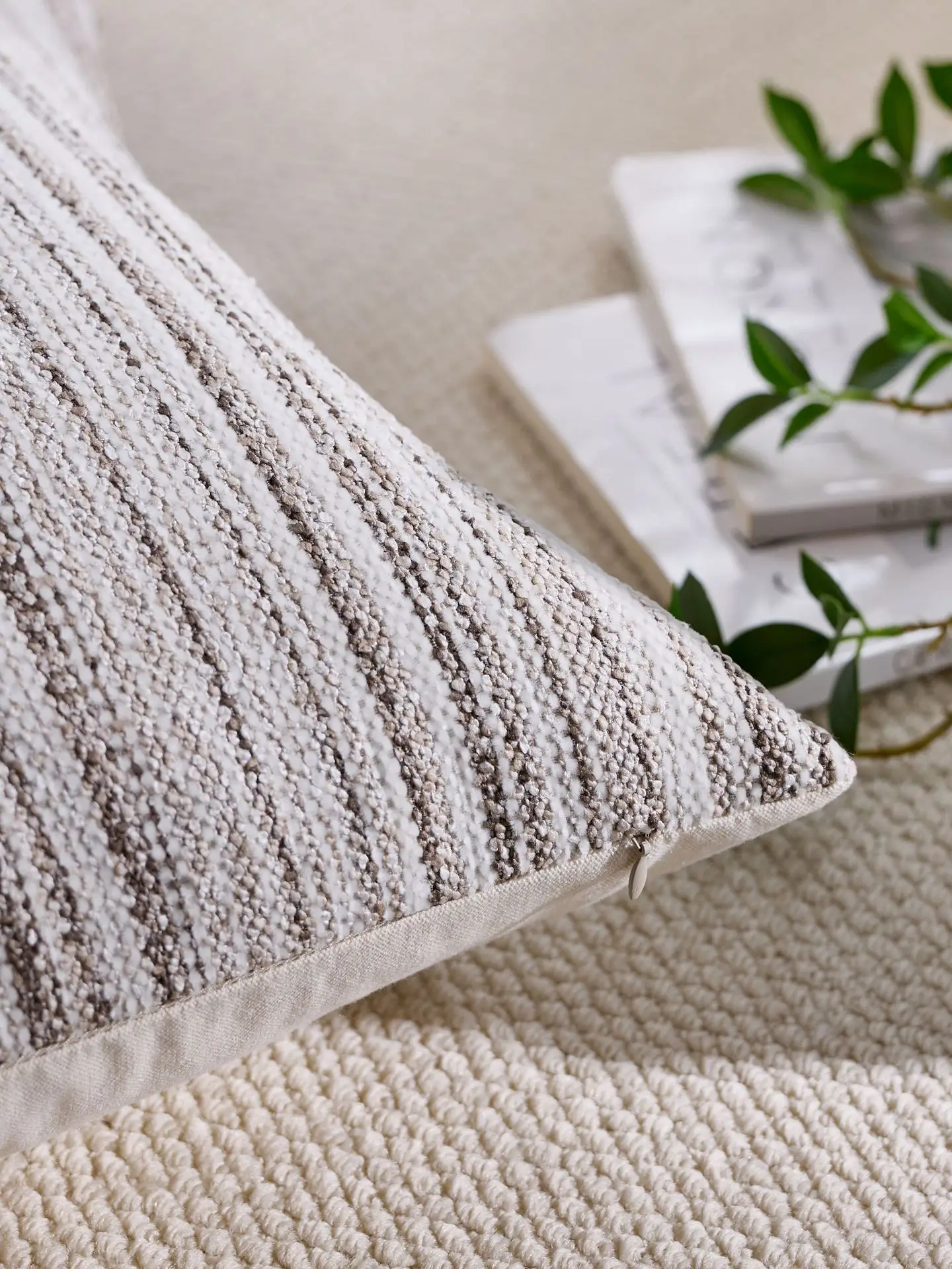 Boucle-Kissenbezüge, strukturiert, gestreift, Couch-Kissenbezüge, weicher dekorativer Kissenbezug, Sofa, Stuhl, Schlafzimmer, Wohnzimmer, Heimdekoration – Detail 14