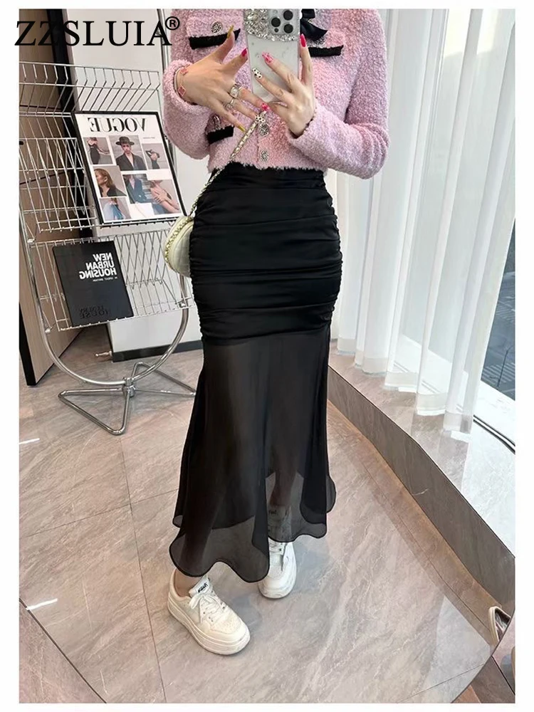 Falda De Tubo Mujer Falda Midi Para Mujer Cintura Elástica