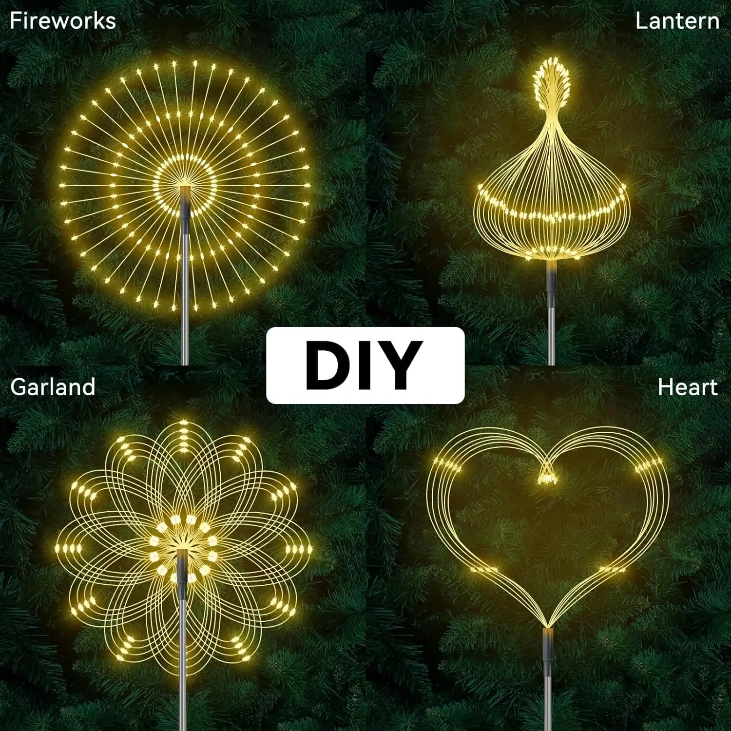 Description Picture 5 of itemSolar Firework Lights Garden Lights Outdoor Waterproof with 2 Modes Starburst Sparkler Lights for Yard Path Patio Decorative