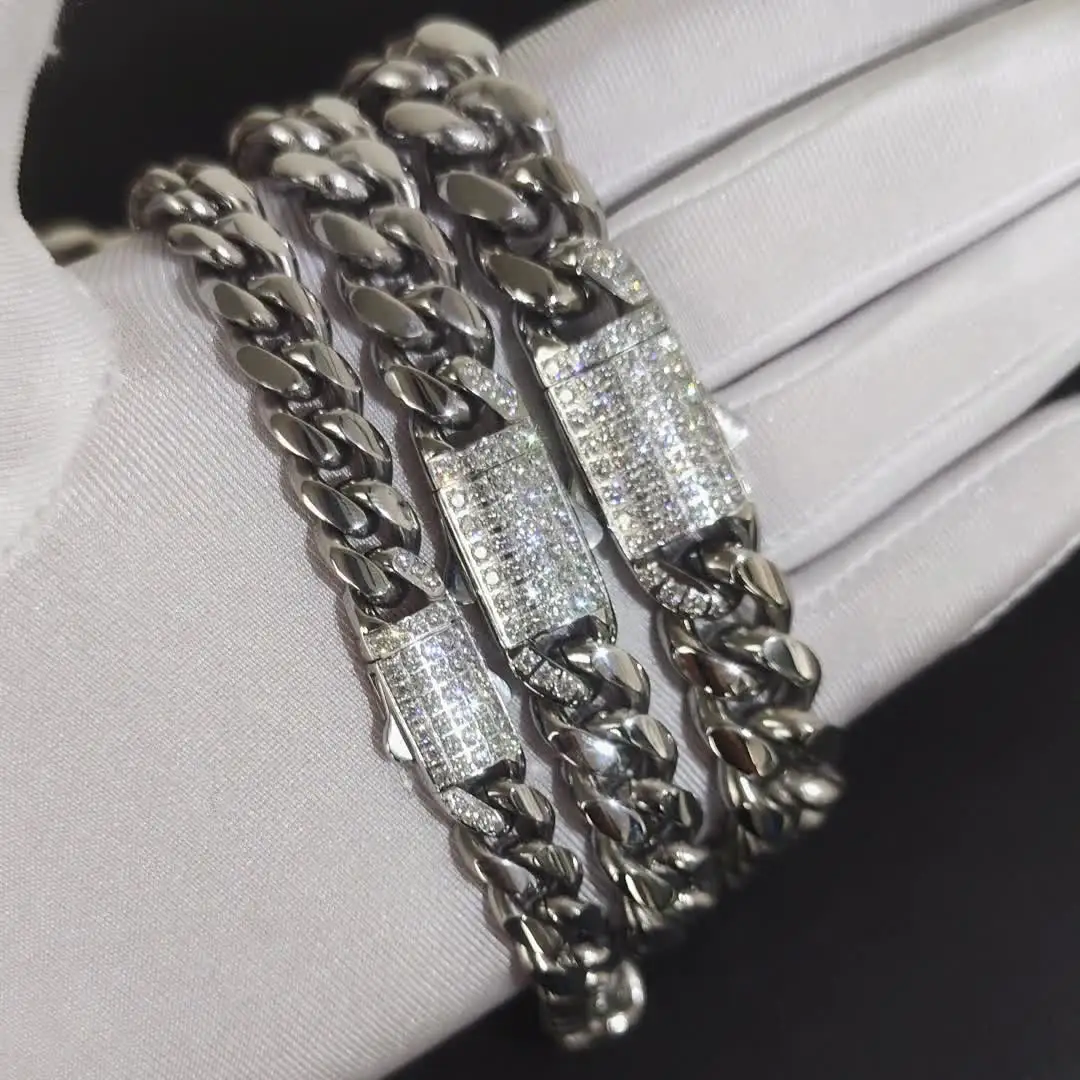 Collana Hip Hop Con Catena A Maglia Cubana Miami Da 8MM Placcata - Foto 7