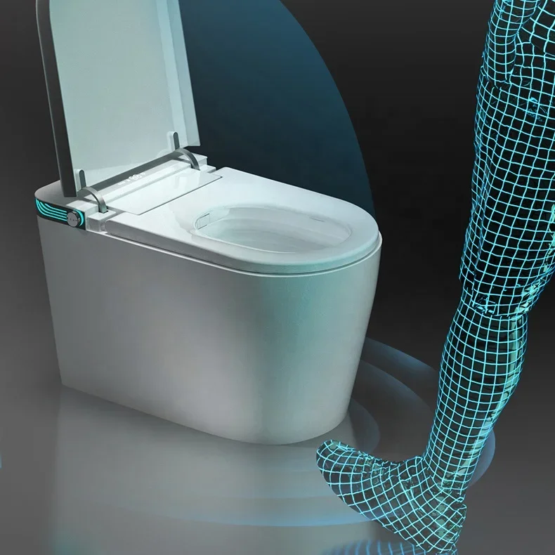 YYHC-Modern auto open electronic toilet concealed  tank one piece intelligent bidet smart toilets 3