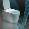 YYHC-Modern auto open electronic toilet concealed  tank one piece intelligent bidet smart toilets 3