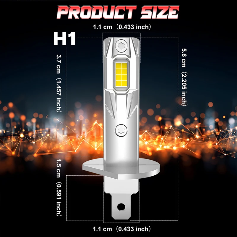 6500W H1 LED 헤드라이트 전구 미니 5570 CSP 자동차 헤드램프용 H1 팬리스 라이트 자동 다이오드 안개등 12V 6000K 백색 자동차 24V