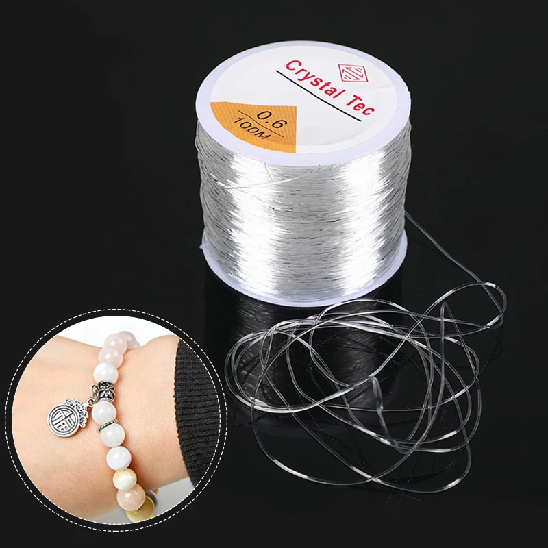 05-0.7mm Elastic Cord String Transparent Crystal Jewelry Cord Beading String Diy Making Bracelet Necklace Beaded Accessories