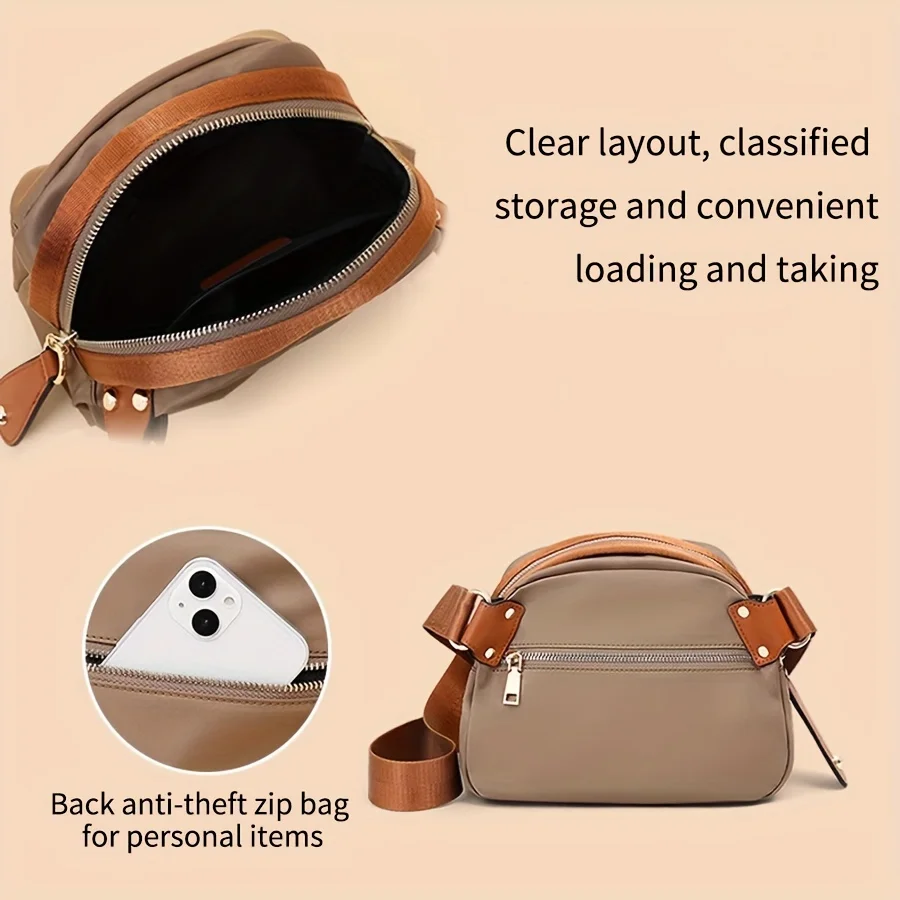New Women's Lightweight Crossbody Bags Color Clashing Shell Bag Waterproof Small Shoulder Bag Daily Commuting