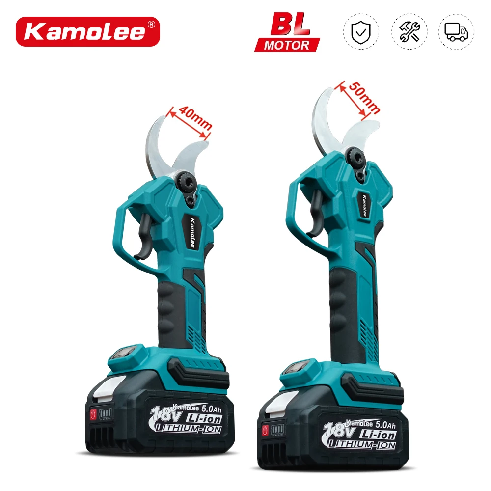 KAMOLEE Electric Pruner 50mm, Brushless Cordless Pruning Scissors Shears Efficient Fruit Tree Bonsai Pruning Branch Cutter