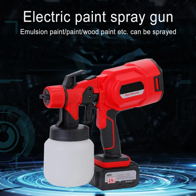 AOBEN Paint Sprayer 750W HVLP Spray Gun Electric Paint Gun with 4 Nozzles 1000ml Container for Home and Outdoors Painting Projects, Red