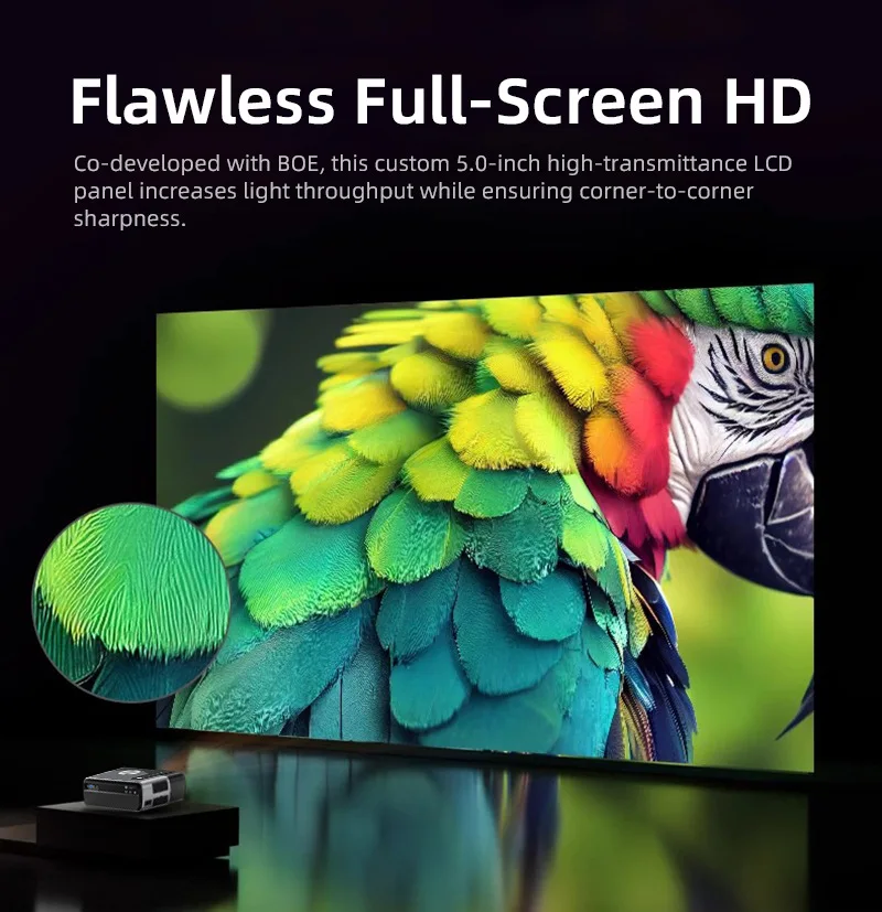 A8K 1080P HD LCD 휴대용 프로젝터 GTV 안드로이드 14 프로젝터 1500ANSI 루멘 자동 초점 홈시어터용 BT5.4 WiFi6 프로젝터 4k