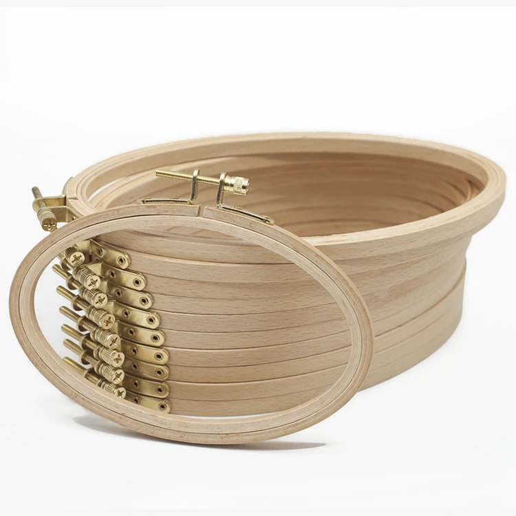 Lot De 6 Cerceaux à Broder En Bois De Hêtre - 4 Pouces - Ronds - Pour Point De Croix