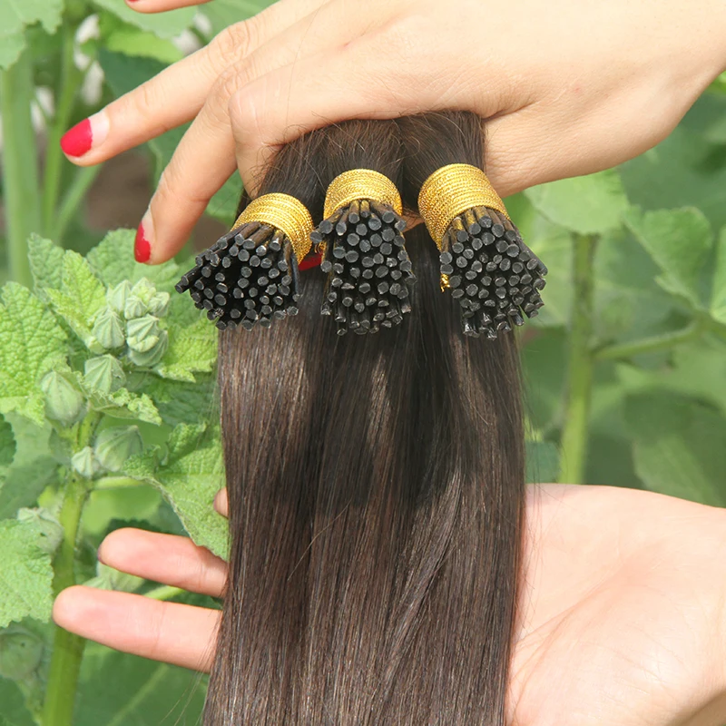I Tip Keratin Pre bonded Hair Extensions Real Remy Russian Human Hair On The Capsule Fusion 0.1g/s 16-22 inch 50g/pack