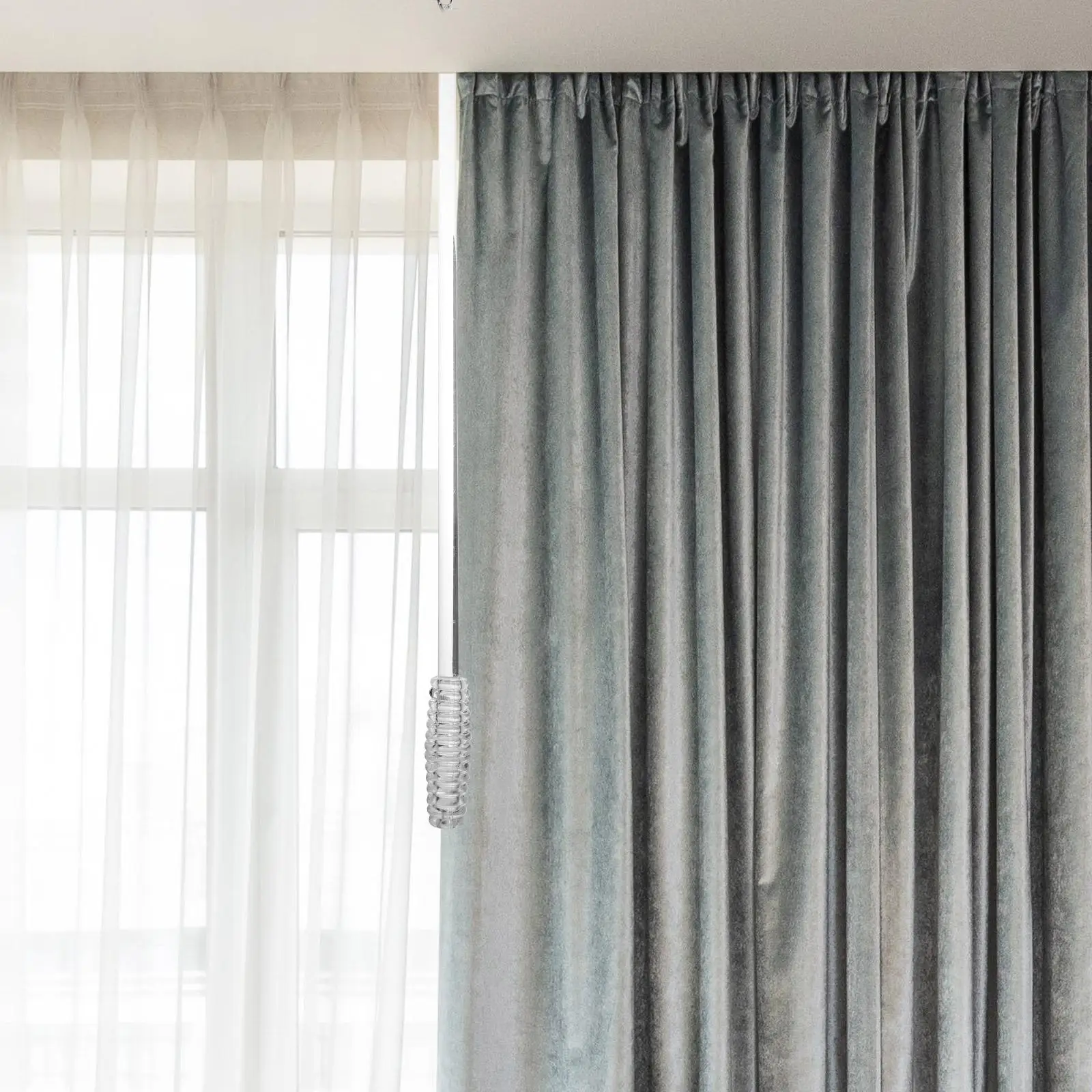 Curtain Handle Drapery Pull Rod Opener Rods for Blind Wand Acrylic Blinds Windows Poles 3