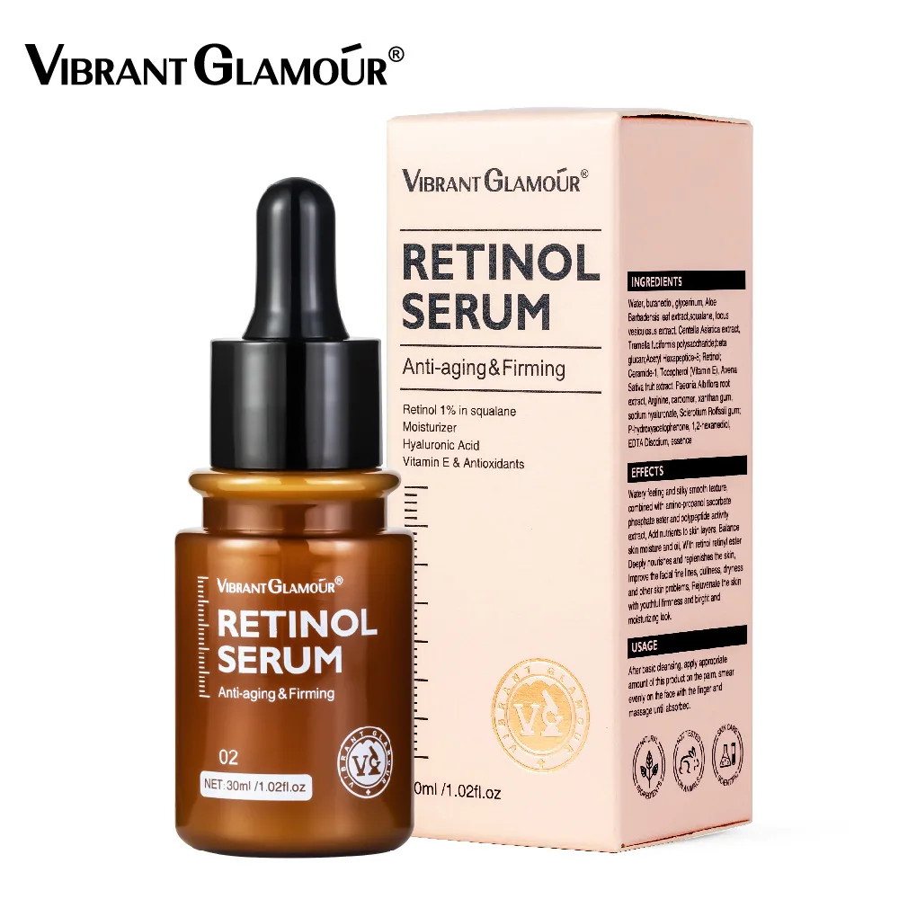 VIBRANT GLAMOUR Retinol ​Refreshing Face Serum Moisturizing Brightening ​Nourish Skin Deep Care Essence vibrant glamour retinol essence toner anti aging wrinkle removing firming lifting whitening brightening deep nourishing