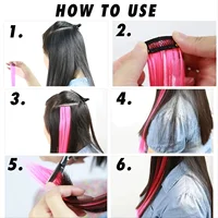 LUPU-Extension de Cheveux Synthétiques en Plumes pour Femme, Faux réinitialisation Coloré, Postiche en une Seule Pièce, ixCosplay, Style Y2K 6