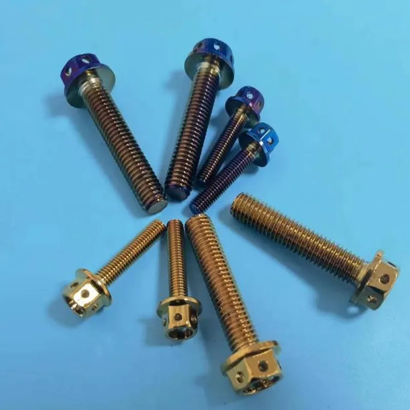 12PCS M4 M5 M6 M8 m10 stainless steel Burn titanium screw gloden blue