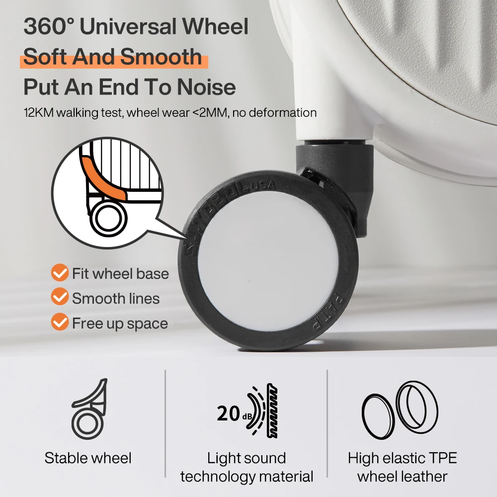 Mixi Suitcase Carry On Luggage Hard Shell Rolling Luggage PC Spinner Wheels Trolley Case with Cup Phone Holder pull bar suitcase