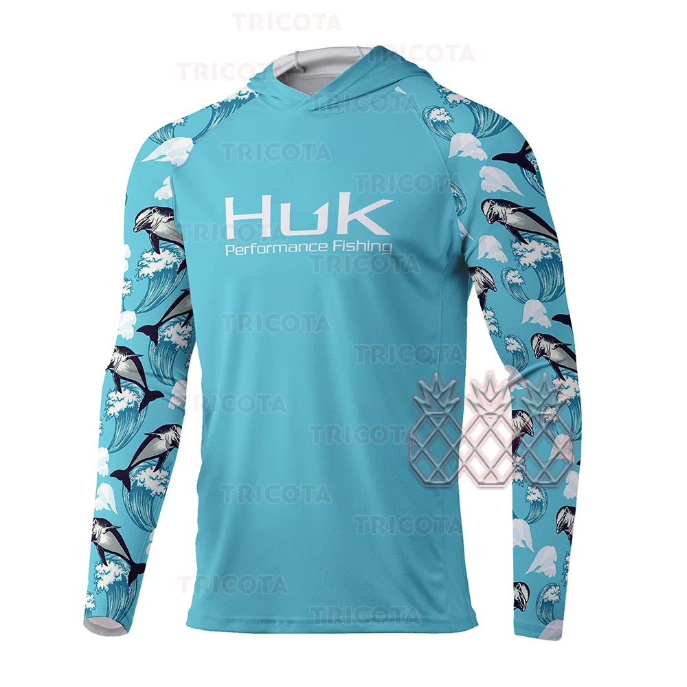 HUK Performance Fishing Clothing Men Long Sleeve Uv Protection Breathable  Fishing T-shirts Camisa De Pesca Fishing Hoodie Shirts