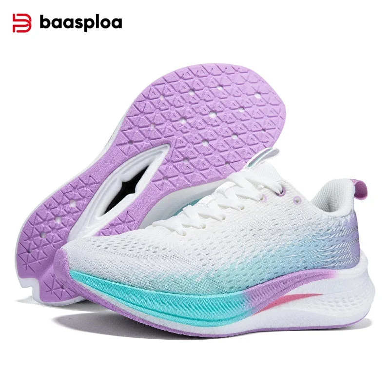 Baasploa Women Professional Running Shoes Outdoor Carbon Plate Non Slip Sports Shoes Female Casual Breathable Jogging womens sneakers