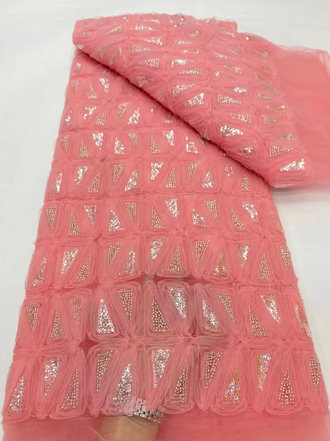 

Роскошные африканские блестки, бисерная кружевная ткань 2023, высококачественные нигерийские бусины ручной работы, вышивка, кружевная ткань для свадьбы KDP23226