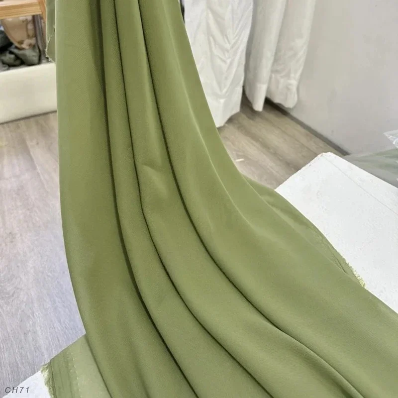 Elegant Avocado Green Semi-Transparent Chiffon Veil & Decorative Curtain Fabric