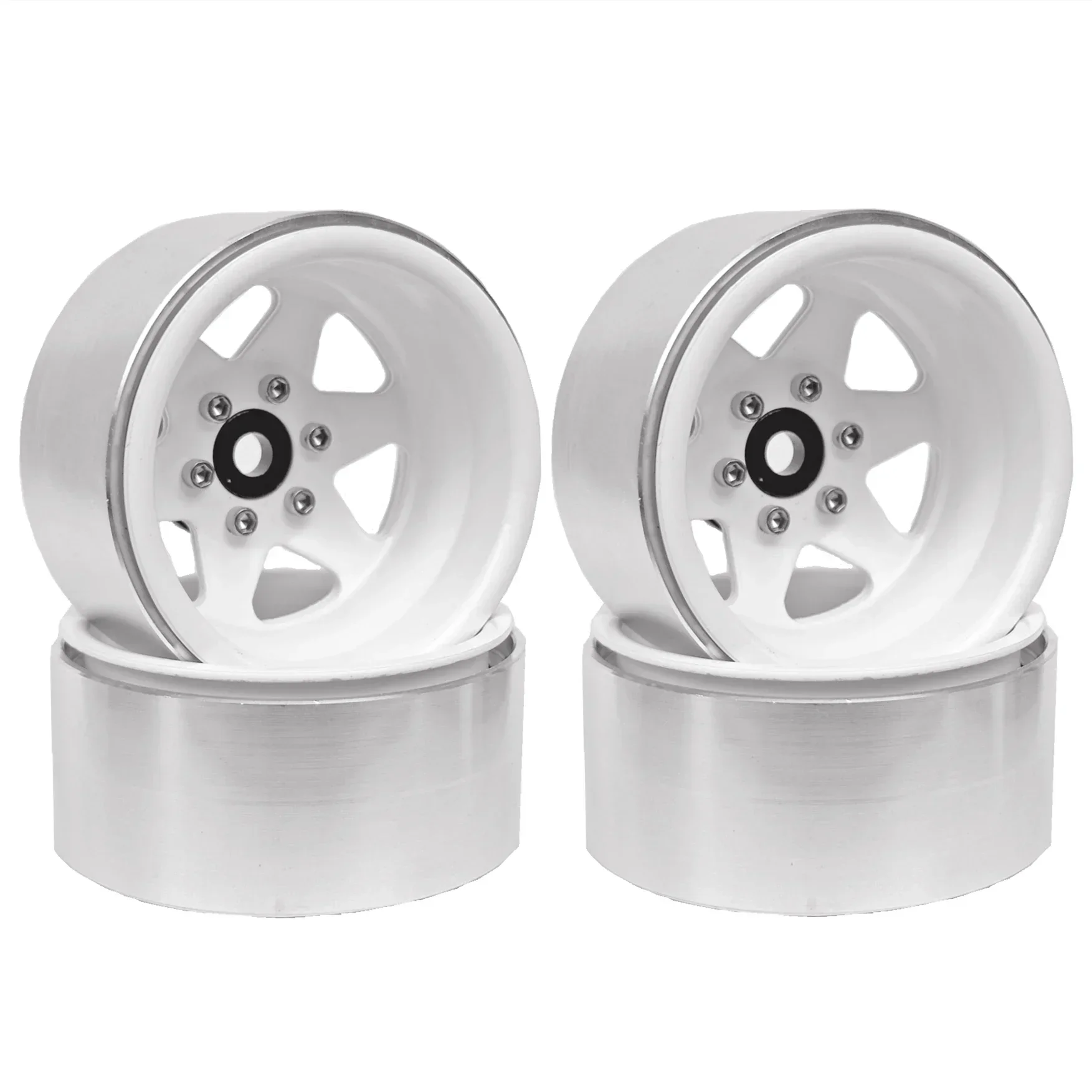 Adaptateurs Moyeu Hex 20mm Pour Voiture RC 1/10 - Compatible Axial SCX10, RC4WD D90 - Alliage Aluminium Noir/argent - Lot De 4