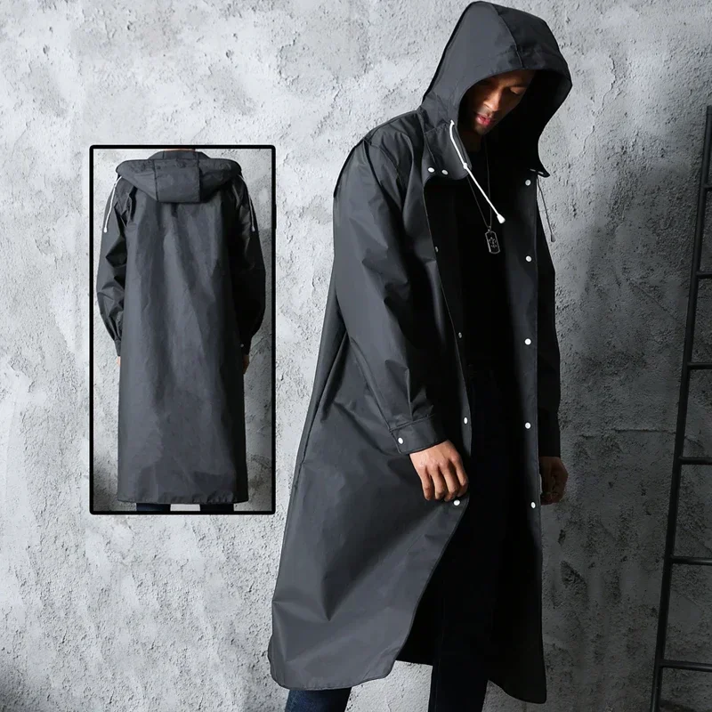 Waterproof Rain Coat Biker Raincoat Black Poncho Men's Resistant Raincoats for Rain Windbreaker Adult Style Rope Woman Gear Home