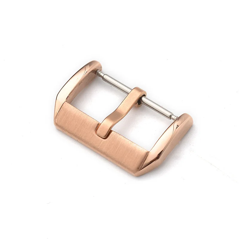 Elegant Stainless Steel Watch Band with Metal Buckle and Square Button Clasp - Available in Silver, Black, and Gold