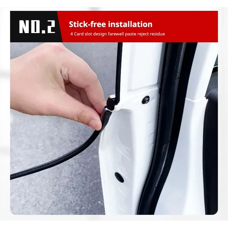 5m Car Door Bumper U Shaped Decorative Strip Anti Scratch Anti Scratch Body Door Edge Sealing Strip Protection Sticker