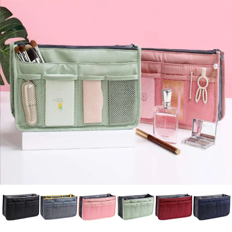 

Morandi Color Portable Makeup Bag Compartment Cosmetic Bag Women Toiletries Organizer Waterproof Female Storage Make Up Cases