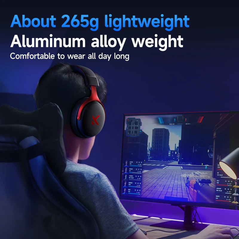 سماعات ألعاب MCHOSE V9 Pro 2.4G BT5.3 سماعة رأس BT...