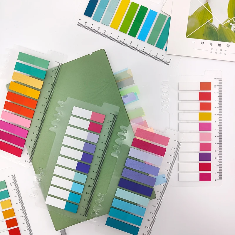 KindFuny 200 Sheets Morandi Index Tabs Bookmark Sticky Notes Notepad Kawaii Stationery School Office Supplies 2