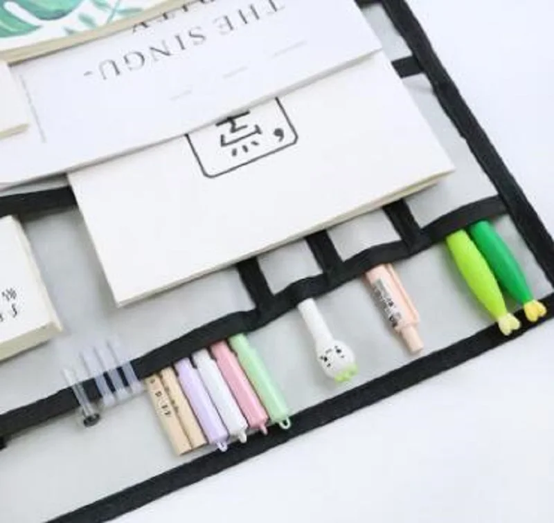 Newest Multi-function desk artifact book storage bag Student desk book hanging bag