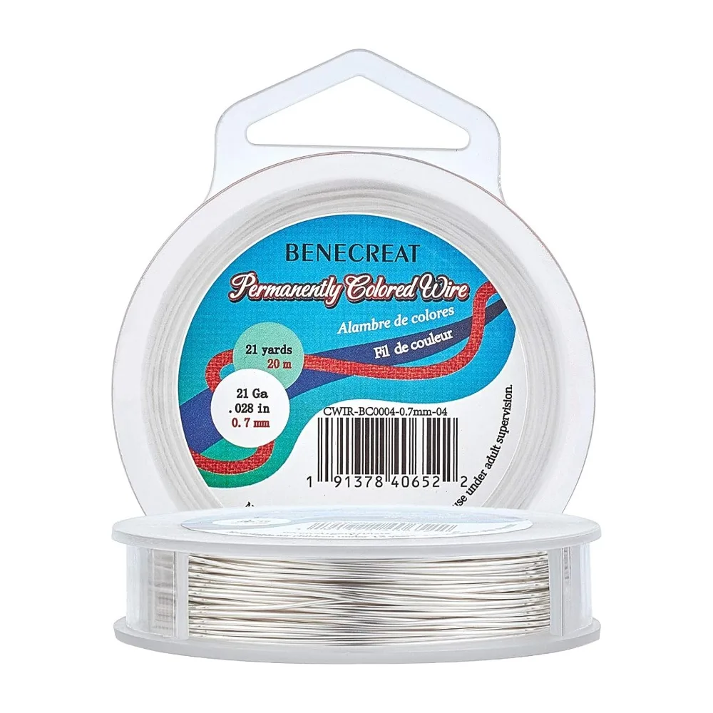 

Проволока для украшений ручной работы 21 Калибр Серебряная медная проволока 65 футов устойчивая к потускнению проволока для бисероплетения ювелирных изделий для упаковки подвесок ручной работы