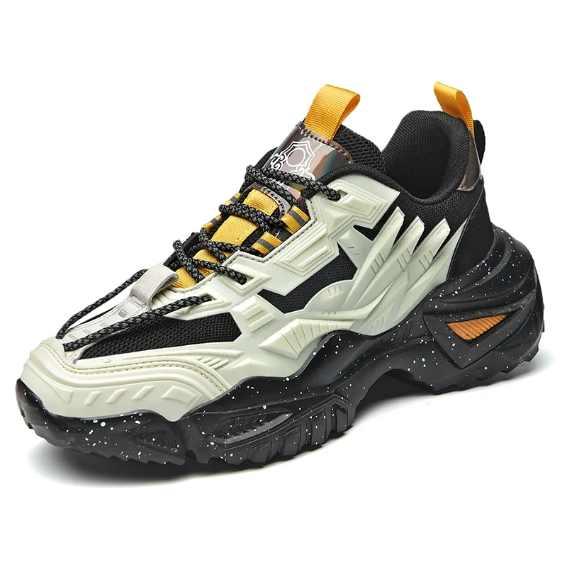 Men Luminous Transformers Trend Sport Shoes Retro Chunky Platform Running Jogging Sneakers Breathable Color Matching Footwear