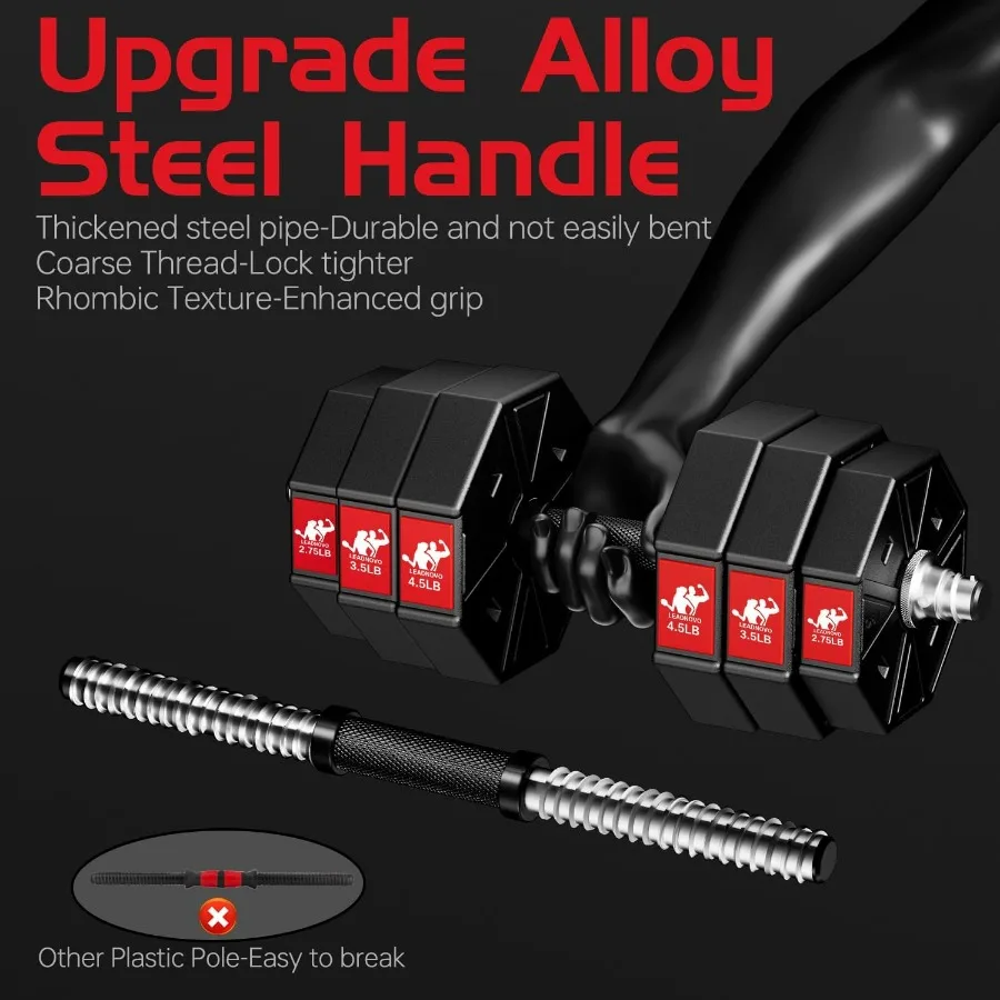 Adjustable Weights Dumbbells Set,66Lbs 3 in 1 Adjustable Weights Dumbbells Barbell Set, Home Fitness Weight Set Gym Workout Exer