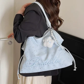Y2k Fashion Letter Printing Pattern Shoulder Bag for Women 2026 Sweet Girls Vintage Casual Tote Bag Handbags large capacity bag 1