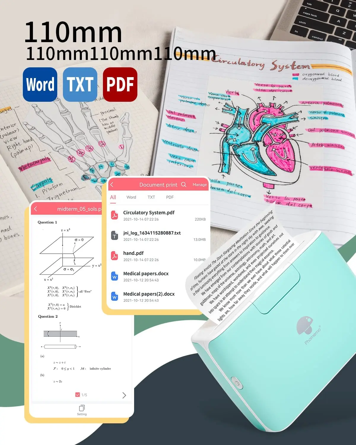 Phomemo - 1 Pièce Imprimante Thermique Portable M04s Avec 1 Rouleau De Papier  Thermique, 1 Câble Type-c, 1 Manuel - Imprimante D'étiquettes Sans Fil Avec  Impression De 2/3/4 Pouces, Largeur D'impression De