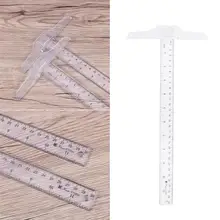 

2pcs 30cm T-Square Double Side Scale Plastic Measuring Tool T Shape Ruler for Drafting and General Layout Work (inch, cm)