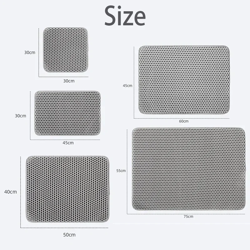 Cat litter mat Cat Litter Mat Double Layer Waterproof Urine Proof Trapping Mat Easy to Clean Non-Slip Toilet Pad Cat Scratch Pad Large Foot