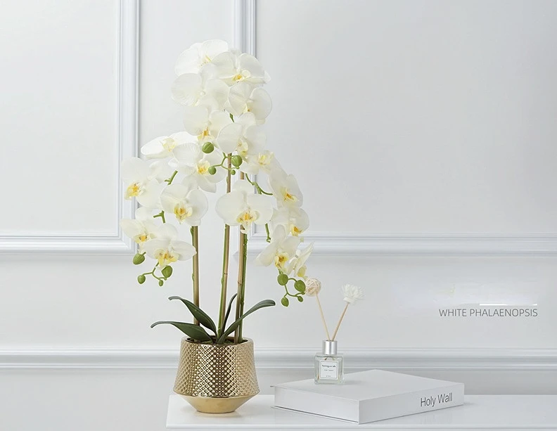 Artificial phalaenopsis bonsai conjunto de flores artificiais