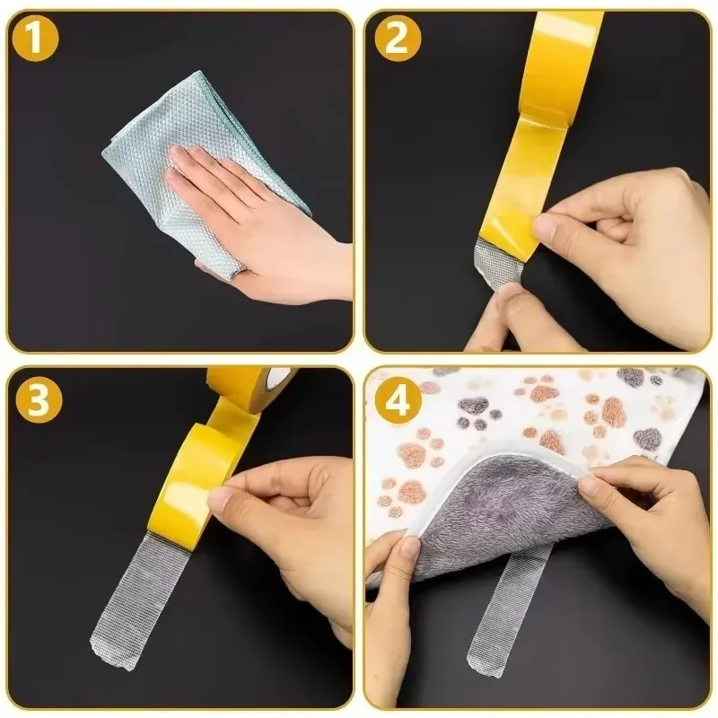Powerful Traceless Waterproof Double-Sided Adhesive Tape with Fiber Mesh Grid