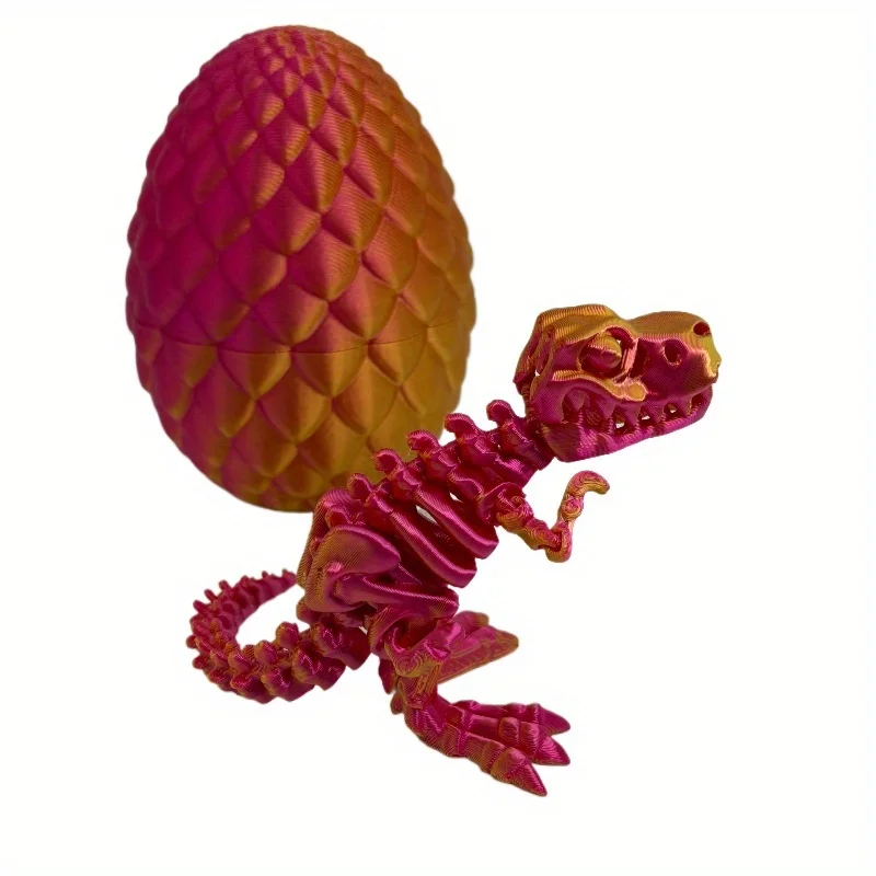 3D Printed Dinosaur Egg Big-mouth Dinosaur Model with Articulated Indominus Rex 3D Printed Dinosaur Toy Children Birthday Gifts