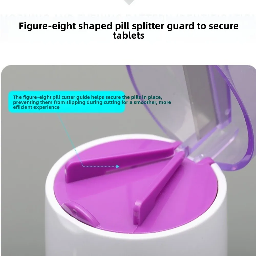 3-in-1 Pill Crusher Multifunction Fine Powder Pills Cutter Dust Proof Stainless Steel Pill Storage Box for Small and Tiny Pills