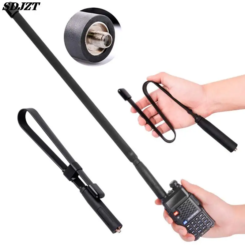 

47CM Tactical SMA-F VHF UHF Foldable Antenna For CS Fighting Hunting Walkie Talkie Baofeng UV-5R UV-82 BF-888S