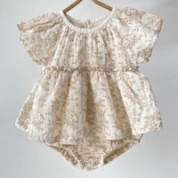 2024 New Summer 0-24M Baby Girl Clothing Toddler Baby Girls Jumpsuit Sleeveless Cotton Printing Newborn Baby Girl Romper
