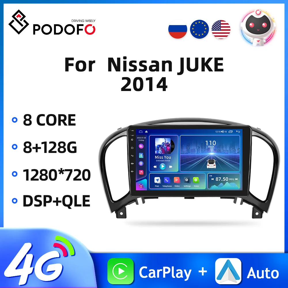 

Podofo Android 2din Car Radio For Nissan JUKE/Nissan Infiniti ESQ 2014 9'' Multimedia Video Player GPS WIFI 2din Audio Stereo